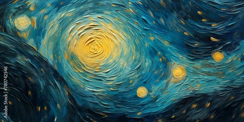 abstract sky background in the style of Van Gogh Starry Night photo