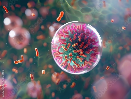 A 3D model of a legionella bacterium