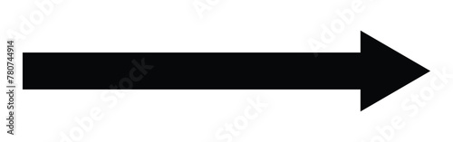 Long arrow vector icon. Black horizontal double arrow. Vector icon