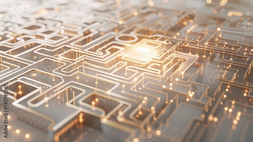 Illuminated microchip circuits.