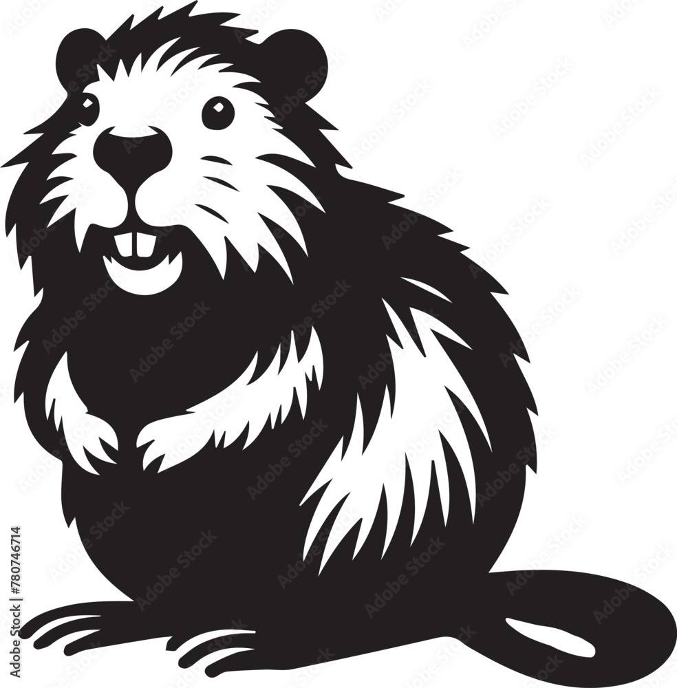 Beaver Silhouette Design 