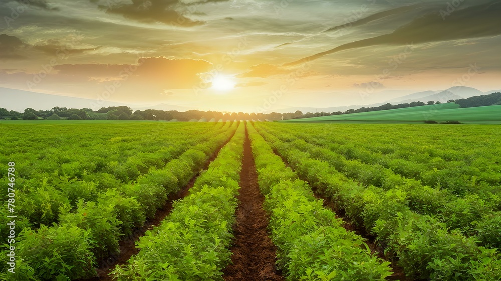 Sowing Seeds of Sustainability: Embracing Eco-Friendly Agriculture. Concept Eco-Friendly Farming, Sustainable Agriculture, Green Practices, Organic Crop Cultivation