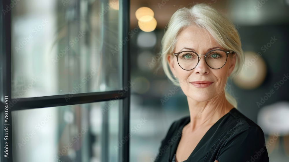 a business woman wearing glasses and a jacket is posing for a photo a business woman wearing glasses and a jacket is posing for a photo