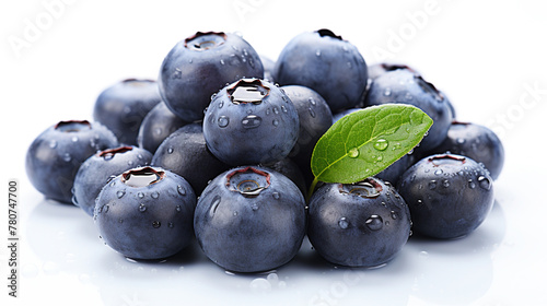 A Pile of Fresh Blue Berry Fruit On Isolated White Background