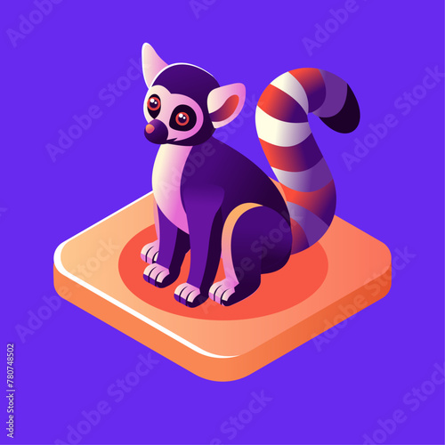 Lemur isometric icon