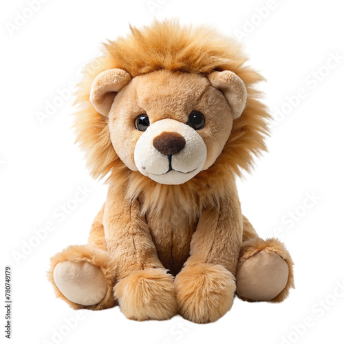 Lion teddy bear isolated on transparent background