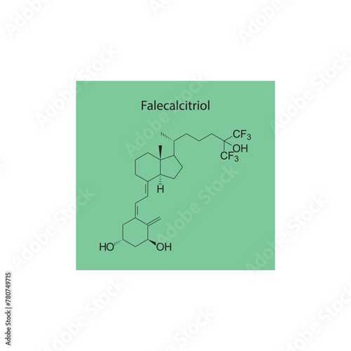 Falecalcitriol flat skeletal molecular structure Vitamin D agonist drug used in Secondary hyperparathyroidism treatment. Vector illustration scientific diagram.
