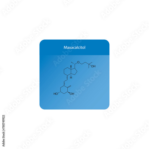 Maxacalcitol flat skeletal molecular structure Vitamin D agonist drug used in Secondary hyperparathyroidism treatment. Vector illustration scientific diagram.