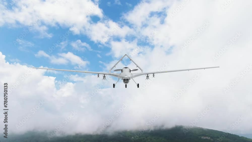 Bayraktar TB2 Unmanned aerial vehicle gliding through the clouds. Bayraktar TB2, High-Altitude Long-Endurance, Unmanned Combat Aerial Vehicle made by Baykar Tech. Bayraktar TB2 Unmanned aerial vehicle gliding through the clouds. Bayraktar TB2, High-Altitude Long-Endurance, Unmanned Combat Aerial Vehicle made by Baykar Tech.