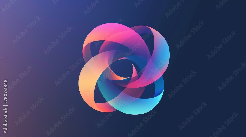 Create a logo with abstract vector shapes in soft pastels, highlighted by a glowing holographic gradient, modern and elegant Create a logo with abstract vector shapes in soft pastels, highlighted by a glowing holographic gradient, modern and elegant