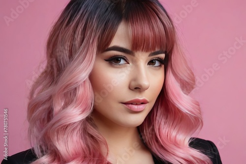Vibrant Ombre Transformation: Close-Up of Gorgeous Girl