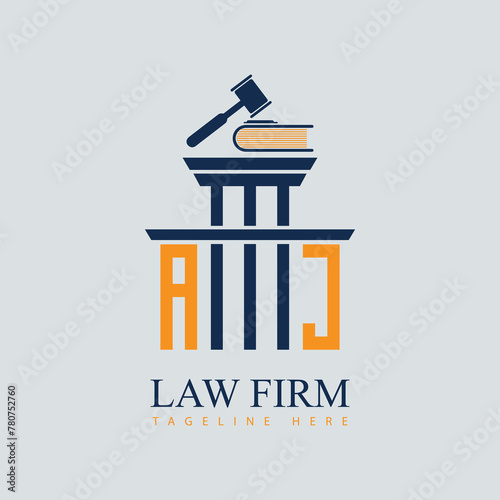 AJ Set of modern law firm justice logo design vector graphic template.