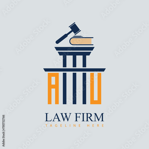 AN Set of modern law firm justice logo design vector graphic template.