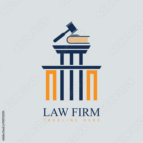 NN Set of modern law firm justice logo design vector graphic template.