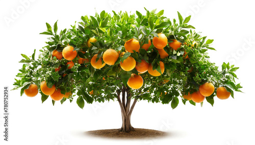 Orangenbaum isoliert auf weißen Hintergrund, Freisteller photo