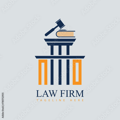 NO Set of modern law firm justice logo design vector graphic template.