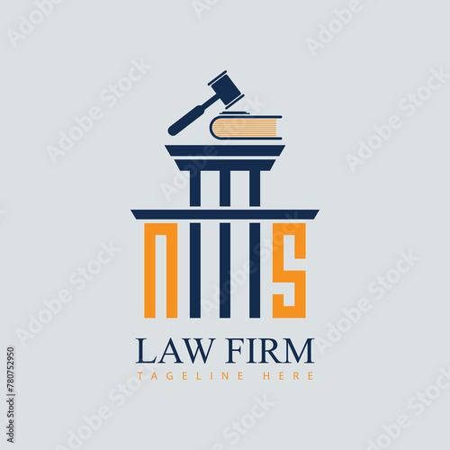 NS Set of modern law firm justice logo design vector graphic template.