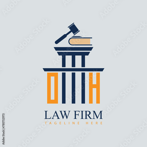 OH Set of modern law firm justice logo design vector graphic template.