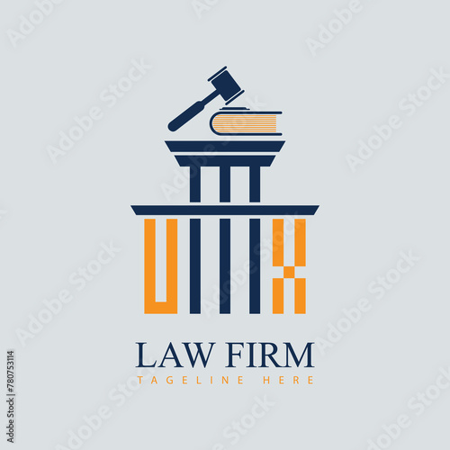 UX Set of modern law firm justice logo design vector graphic template.