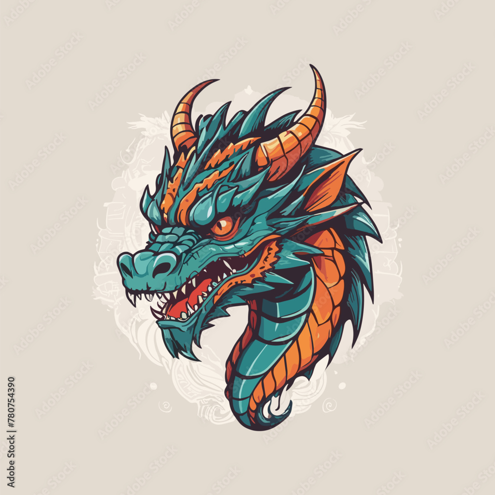 Retro Mystic Dragon Head Retro Mystic Dragon Head