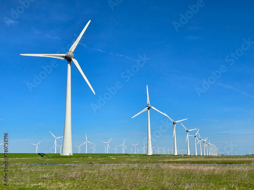 Wallpaper Mural Windmill park in the ocean, drone aerial view of windmill turbines at sea in the Netherlands Torontodigital.ca