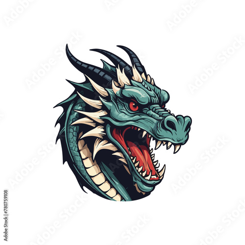 Wallpaper Mural A classic illustration of a dragon head Torontodigital.ca