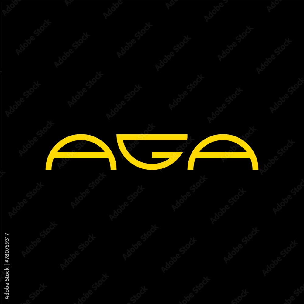 AGA initial custom letter logo design.
