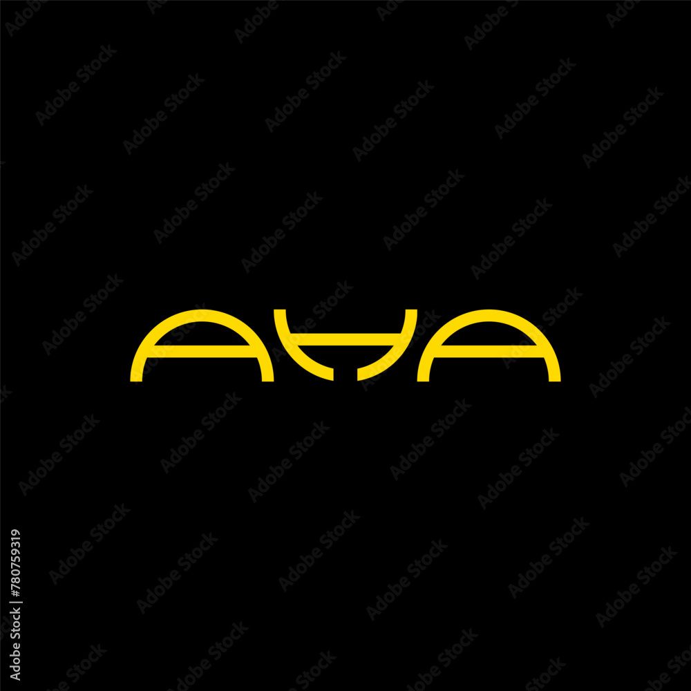 AHA initial custom letter logo design.