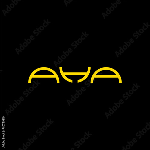 AHA initial custom letter logo design.