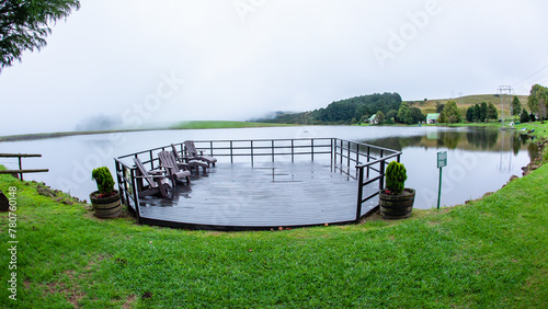 Farm Dam Water Chairs Platform Waters-Edge Landscape