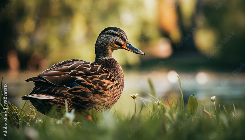 Duck on a grass Duck on a grass