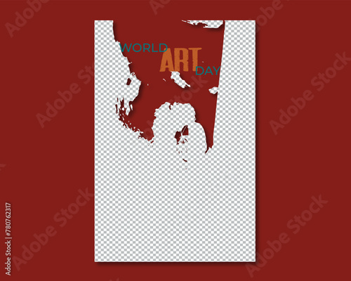 Free vector vertical template for World Art Day