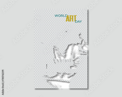 Free vector poster template for World Art Day