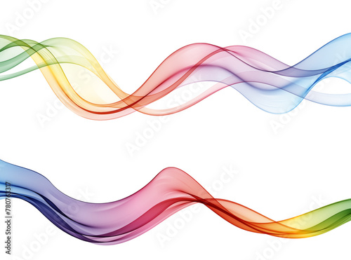Abstract smooth web wave swoosh set transparent satin light speed border modern layout.