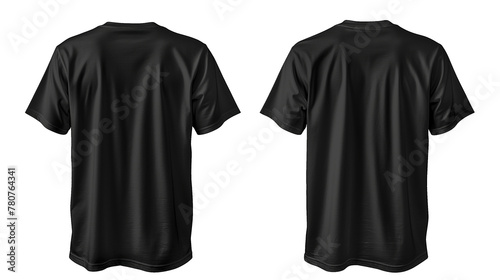 Shortsleeve cotton tshirt template plain black color isolated transparent png background