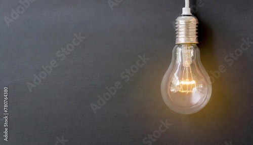  light bulb lamp on blackboard background with copy space