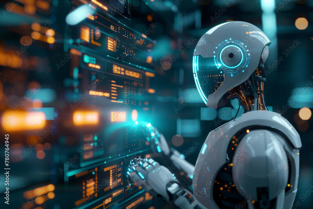 Advanced Humanoid Robot Operating in High-Tech Facility Advanced Humanoid Robot Operating in High-Tech Facility