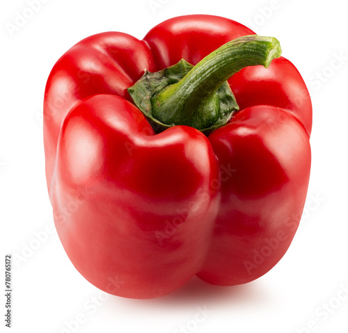 red bell pepper isolated on a white background. Clipping path © Iurii Kachkovskyi