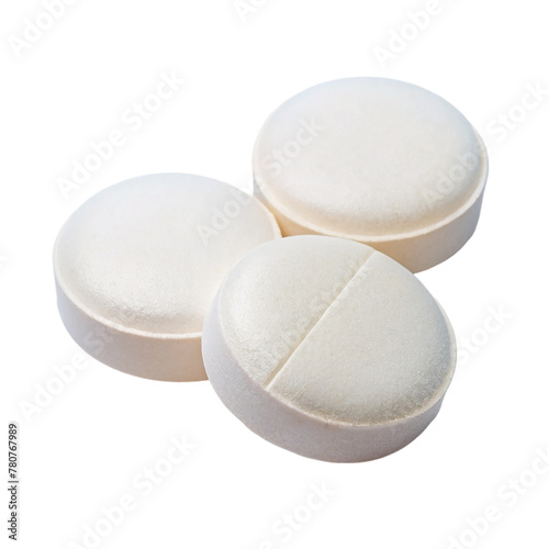 Yellow pills isolated on transparent background