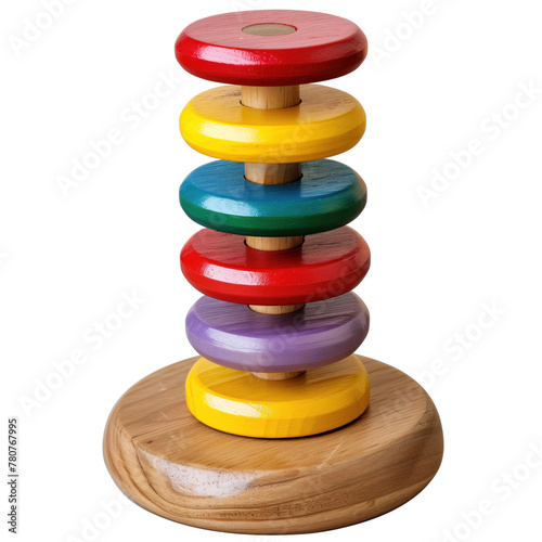Colorful Classic Wooden Children's Toy isolated on transparent background