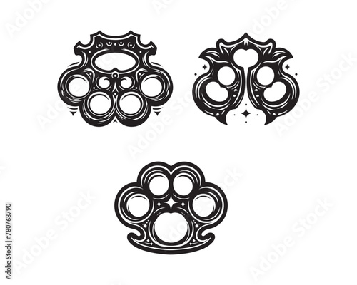 Brass Knuckles silhouette vector icon graphic logo design