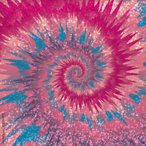 colorful abstract spiraling glittery tie dye background 