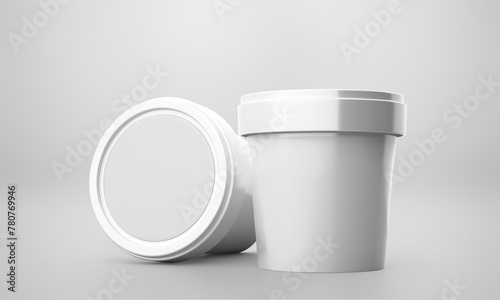 Ice Cream Cup Mockup with 3D Rendering on Isolated Background