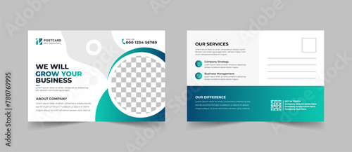 Corporate business company postcard template. EDDM Postcard Layout Design