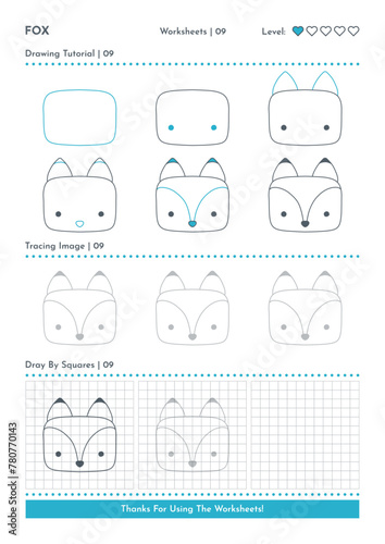 How to Draw Doodle Cow, Cartoon Character Step by Step Drawing Tutorial. Activity Worksheets For Kids