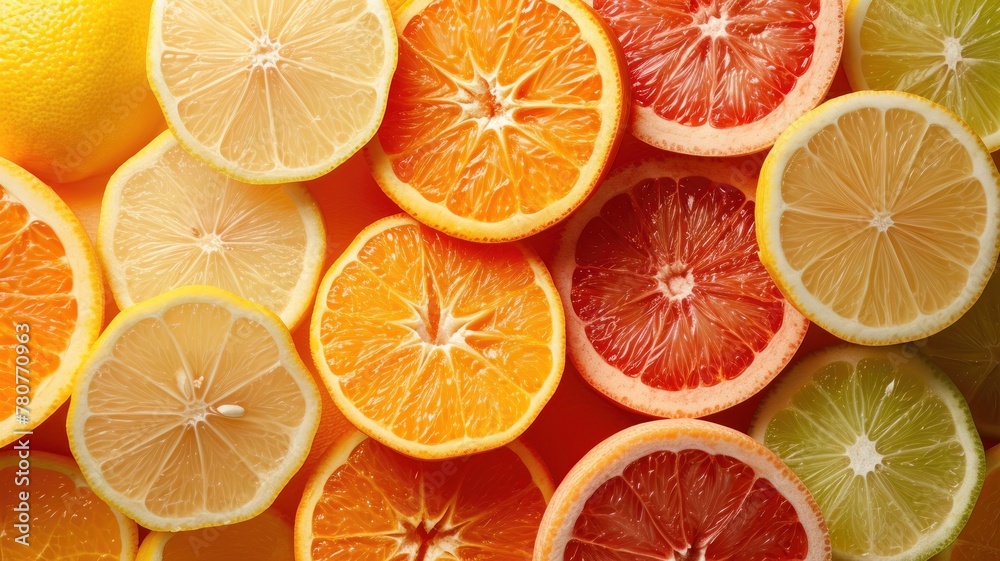 Orange Citrus Fruit slice background, pattern, closeup. Row fresh orange layout, summertime concept for package, grocery product advertising. Orange Citrus Fruit slice background, pattern, closeup. Row fresh orange layout, summertime concept for package, grocery product advertising.