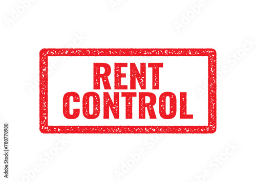 Rent control square stamp. Badge template. Vector illustration.