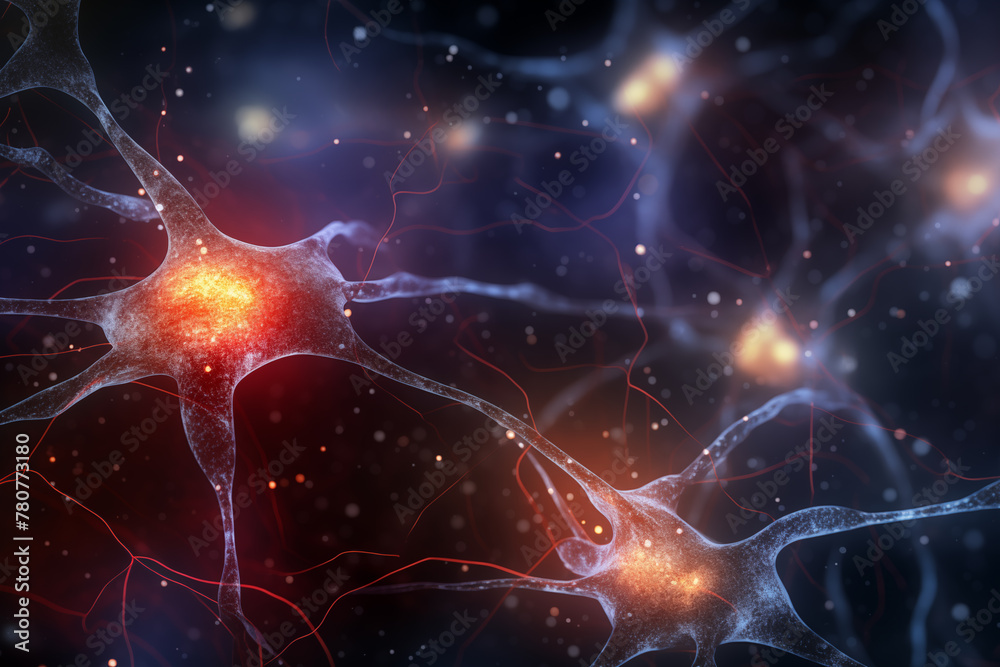 Abstract firing neurons. Many detailed atoms close up. Generative AI Abstract firing neurons. Many detailed atoms close up. Generative AI