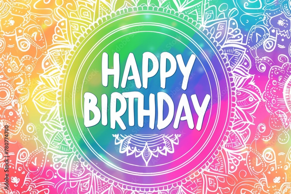 A colorful birthday card with the words 