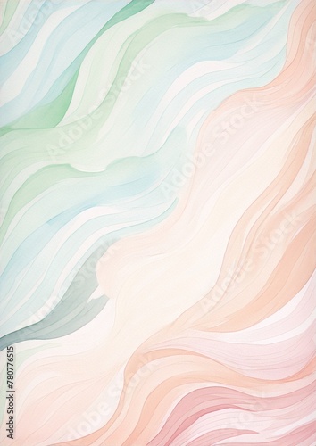 Abstract painting with pastel colors and soft brushstrokes in watercolor style, perfect for a contemporary interior.